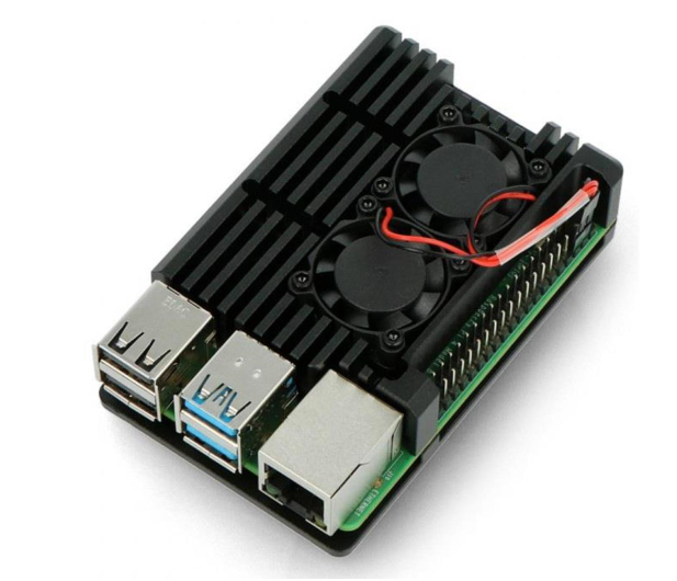 Raspberry Pi Obudowa justPi do RPi 4B - aluminiowa 2x went. - 652982 - zdjęcie